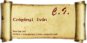 Czégényi Iván névjegykártya